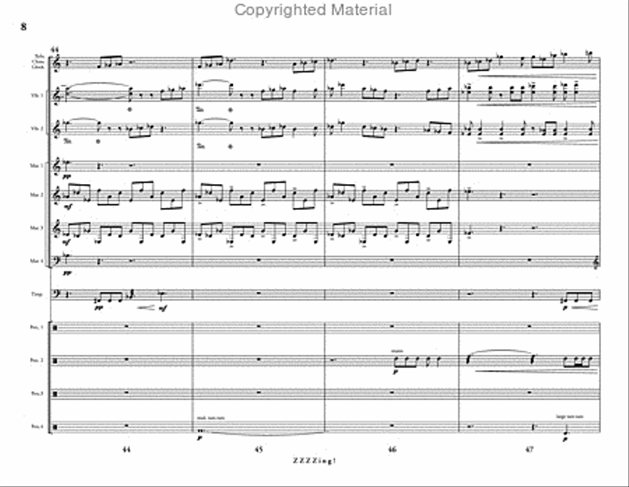 ZZZZing! ZZZZing! Percussion Ensemble scores gallery preview page 9
