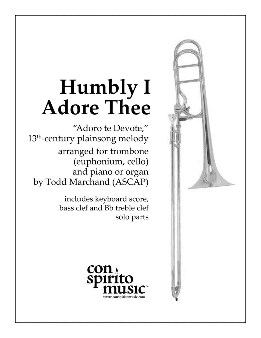 Humbly I Adore Thee (ADORO TE DEVOTE) — trombone and piano or organ image number null