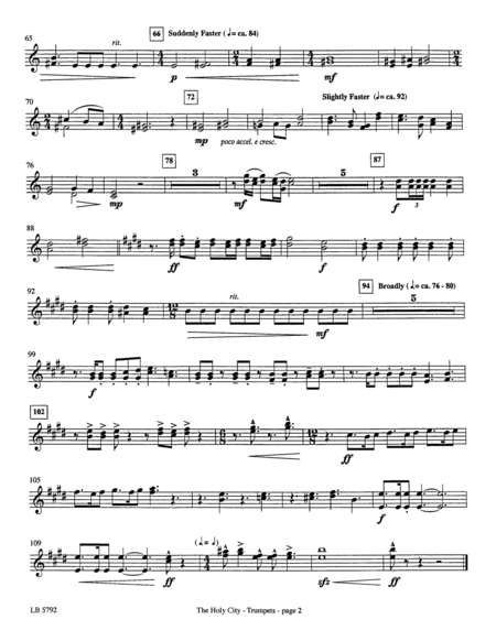 The Holy City (arr. Mark Hayes) - Trumpets 1 & 2