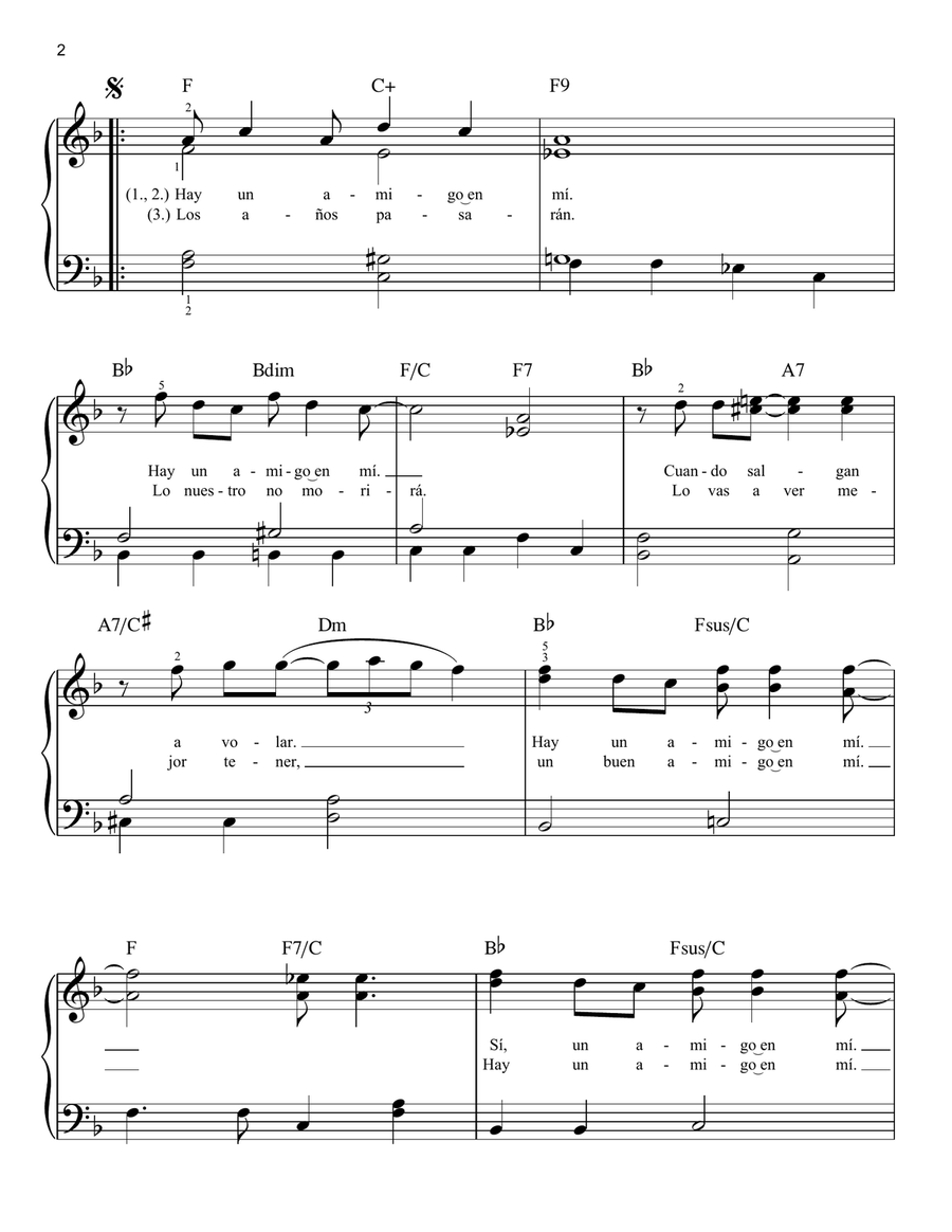 You've Got a Friend in Me (para el Buzz Español) (from Toy Story 3) Voice scores gallery preview page 2