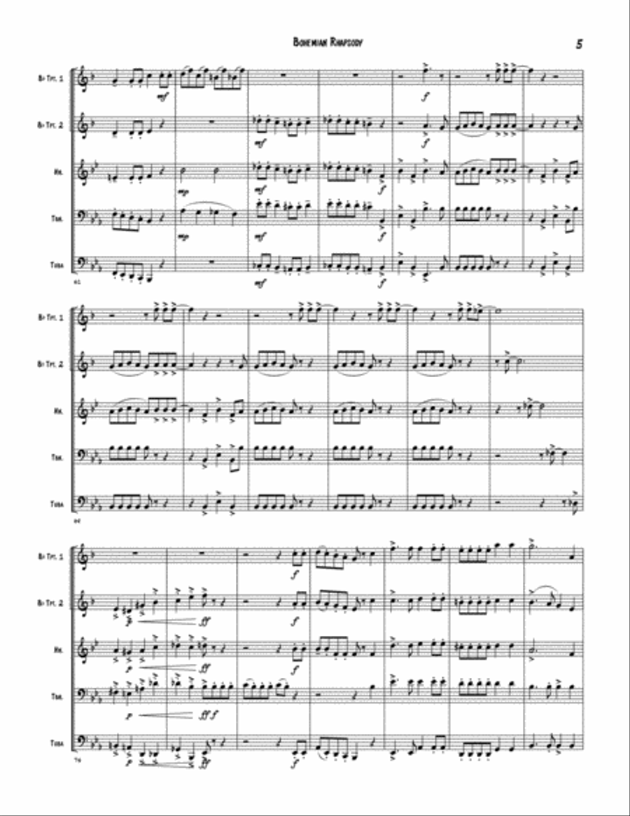 Bohemian Rhapsody Bohemian Rhapsody School and Community scores gallery preview page 6