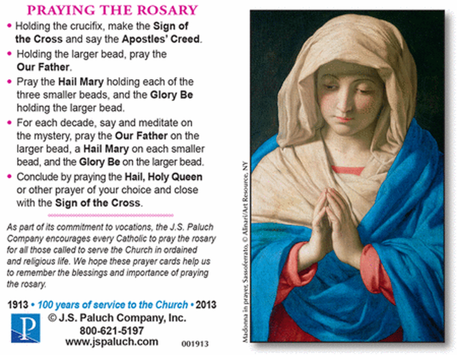Rosary Cards - 100 pack