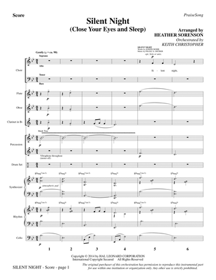 Book cover for Silent Night (Close Your Eyes and Sleep) - Full Score