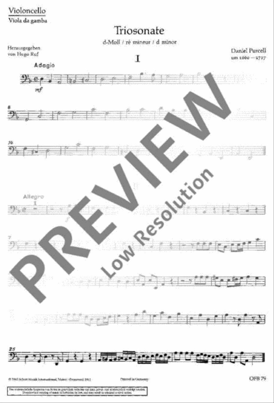 Trio Sonata in D minor Flute scores gallery preview page 16