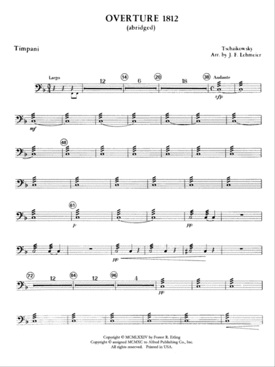 Overture 1812: Timpani Full Orchestra scores gallery preview page 1