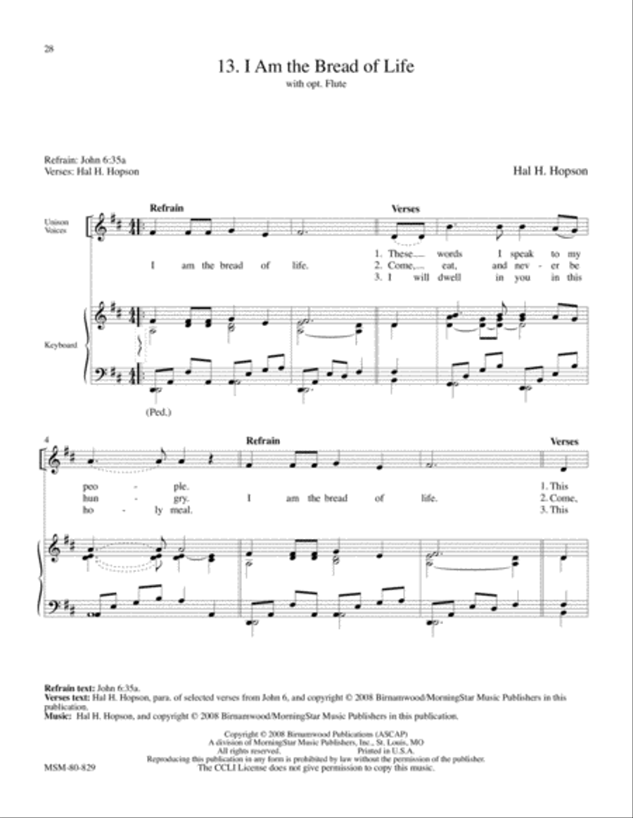 I Am the Bread of Life 4-Part scores gallery preview page 1