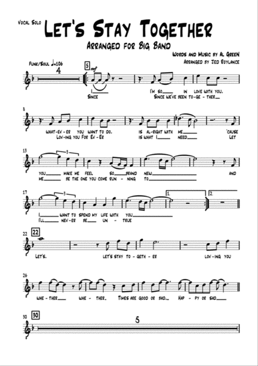 Let's Stay Together Jazz Ensemble scores gallery preview page 6