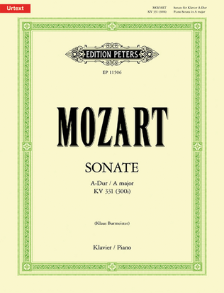 Book cover for Piano Sonata in A K331 (300i)