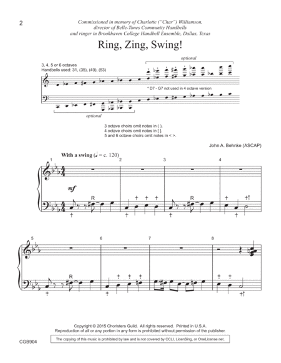 Ring, Zing, Swing! Handbell Choir scores gallery preview page 2