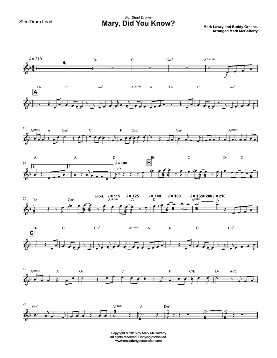 Mary, Did You Know? Percussion Ensemble scores gallery preview page 2
