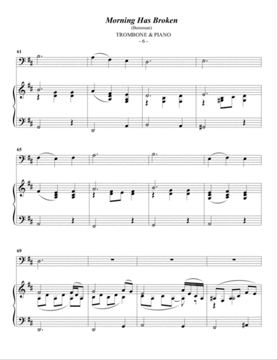 Morning Has Broken Easy Piano scores gallery preview page 6