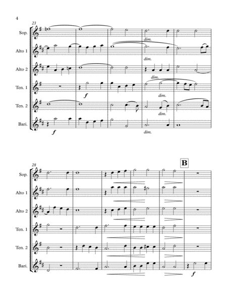 Abendlied for Saxophone Sextet (SAATTB) image number null