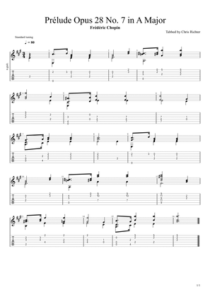 Prélude Opus 28 No. 7 in A Major (Frédéric Chopin)