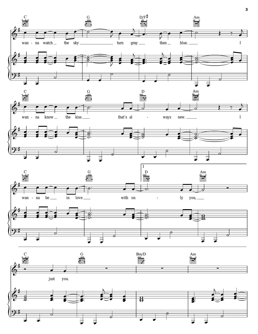Blush (Only You) Piano, Vocal, Guitar scores gallery preview page 3