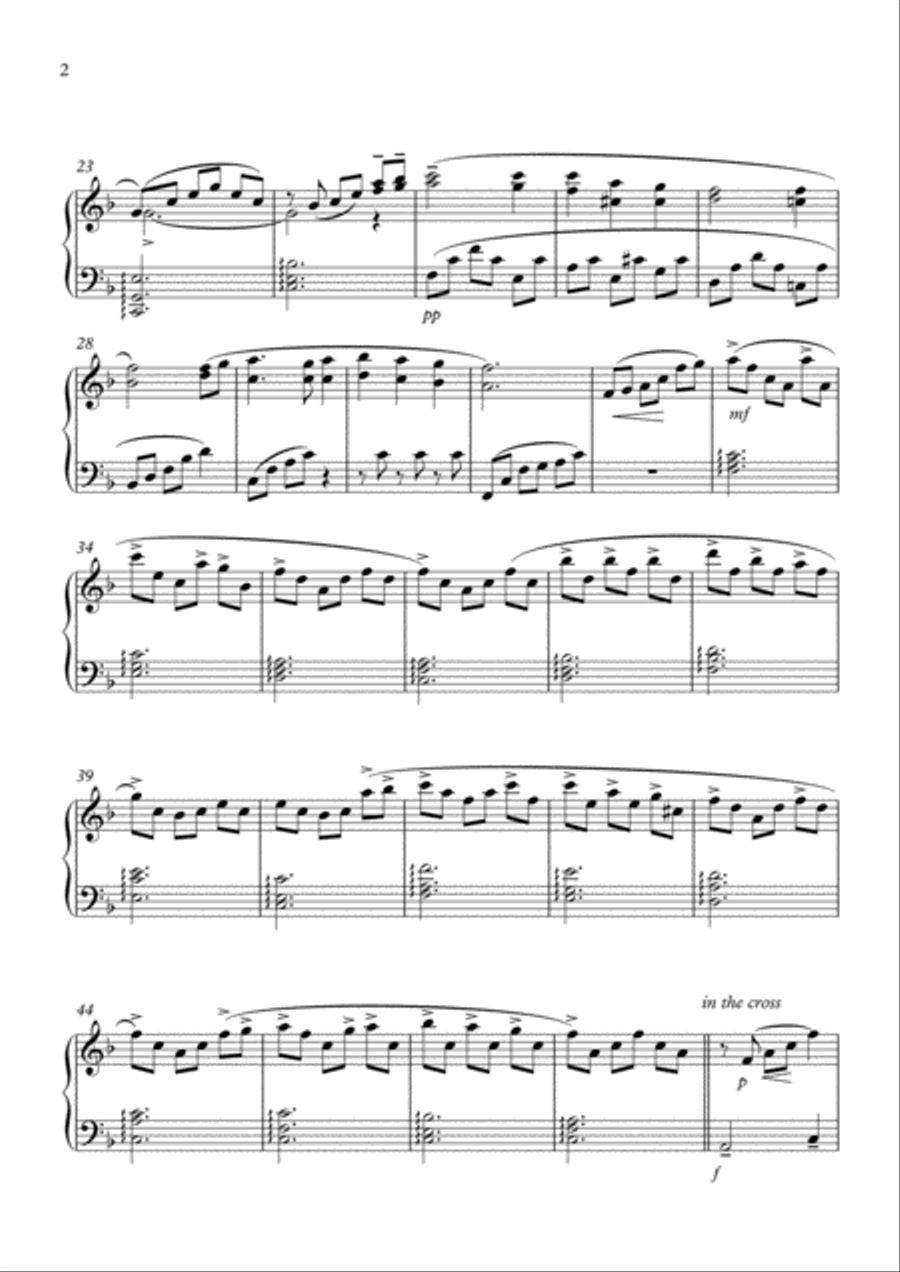 Turn your eyes upon Jesus / near the cross Piano Solo scores gallery preview page 2