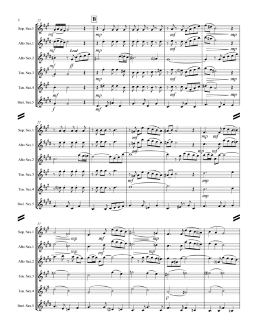 The Shadow Of Your Smile Saxophone Quintet scores gallery preview page 3