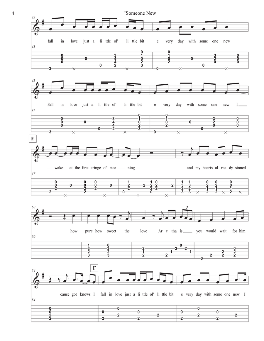 Someone New Guitar Tablature scores gallery preview page 4