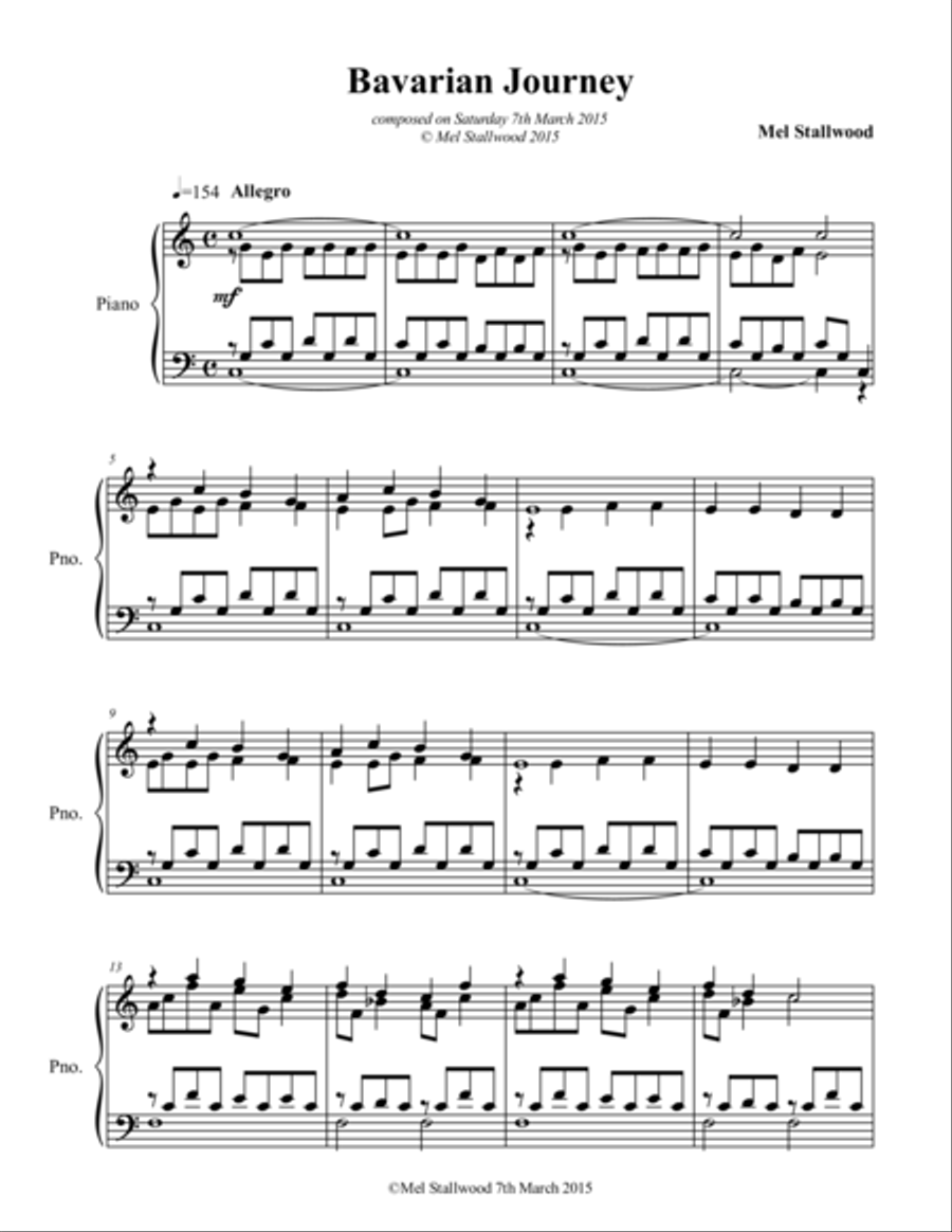 Bavarian Journey Piano Solo scores gallery preview page 1
