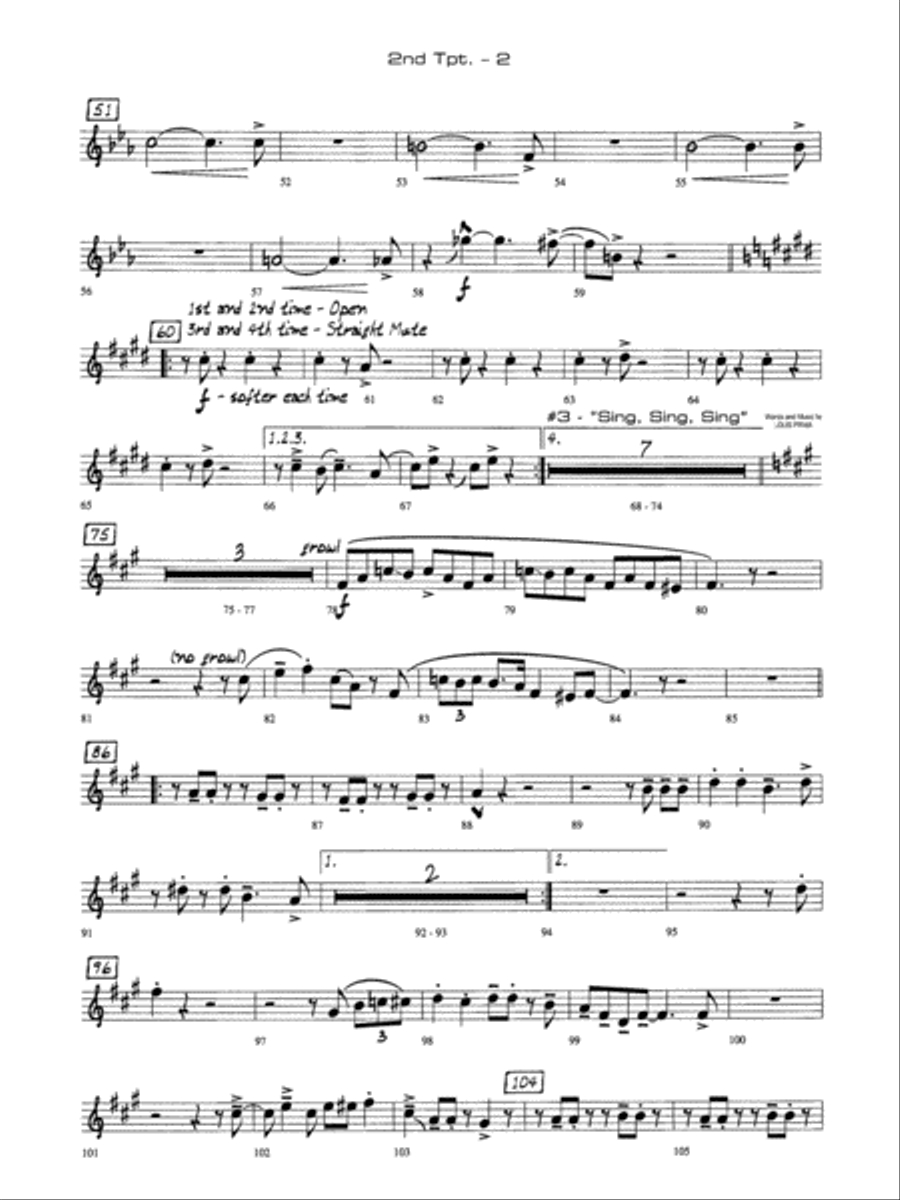 A Salute to Benny Goodman: 2nd B-flat Trumpet Jazz Ensemble scores gallery preview page 2