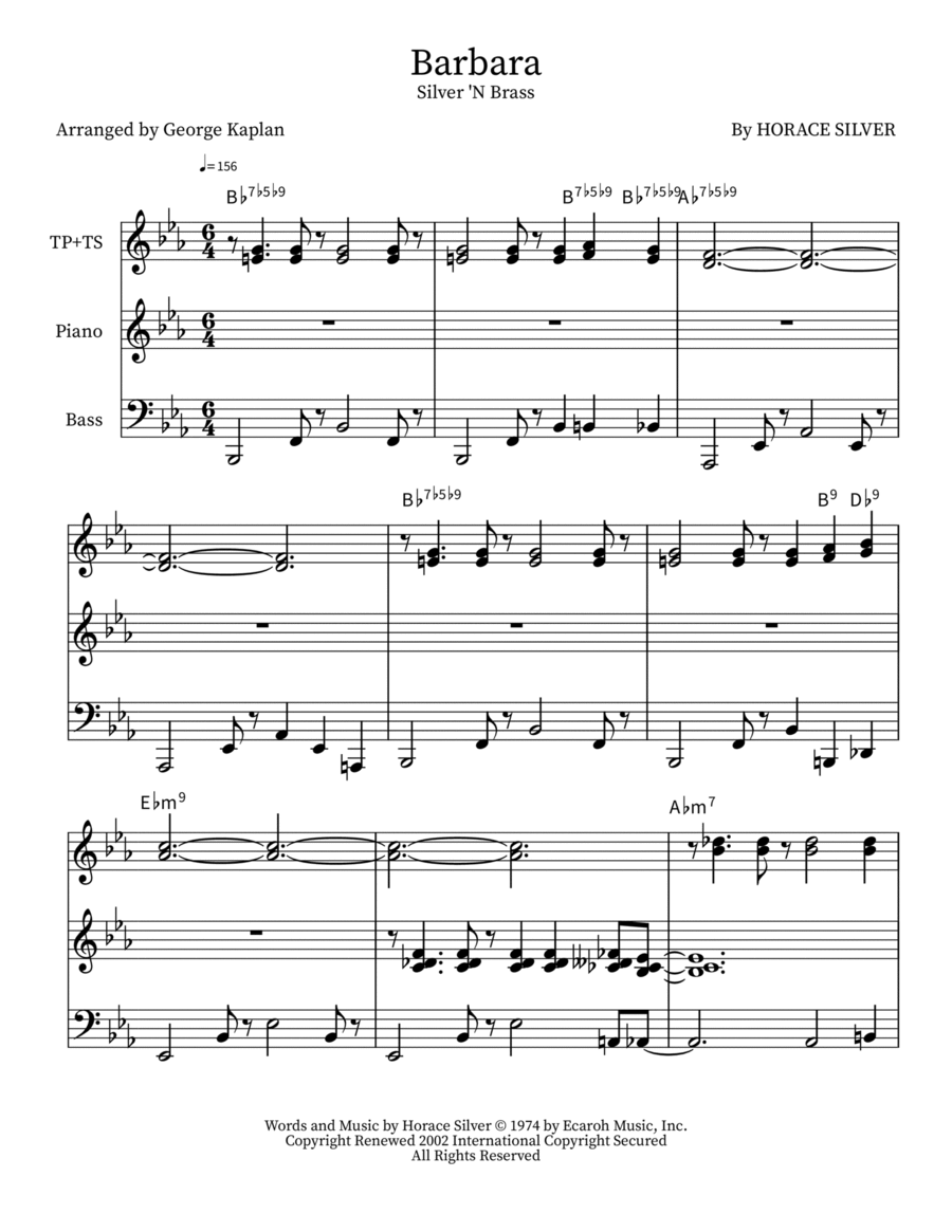 Barbara Jazz Ensemble scores gallery preview page 1