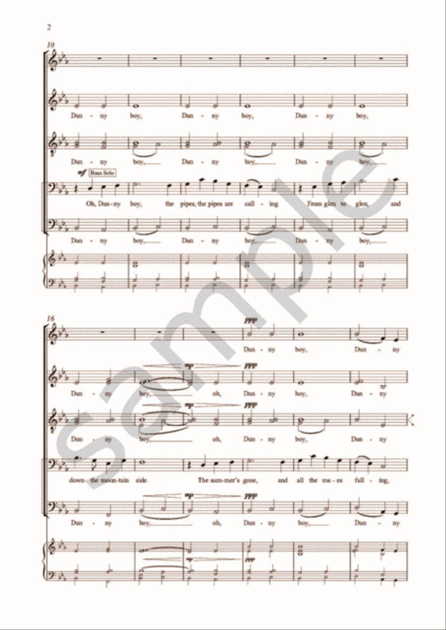 Danny Boy 4-Part scores gallery preview page 3