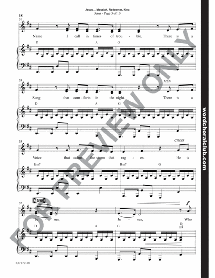 Jesus...Messiah, Redeemer, King - Choral Book Unison Choir scores gallery preview page 19