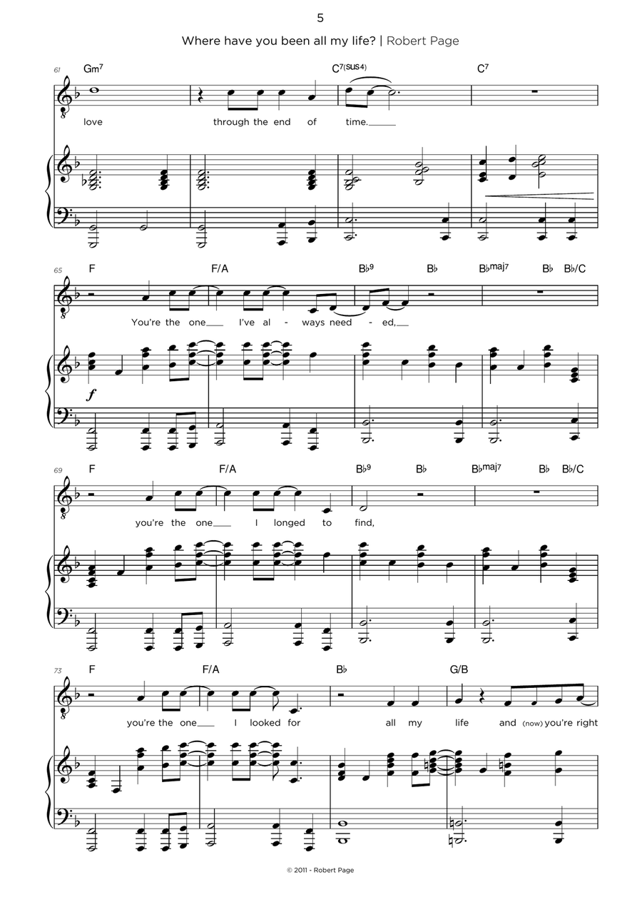 Where have you been all my life? Piano, Vocal scores gallery preview page 5