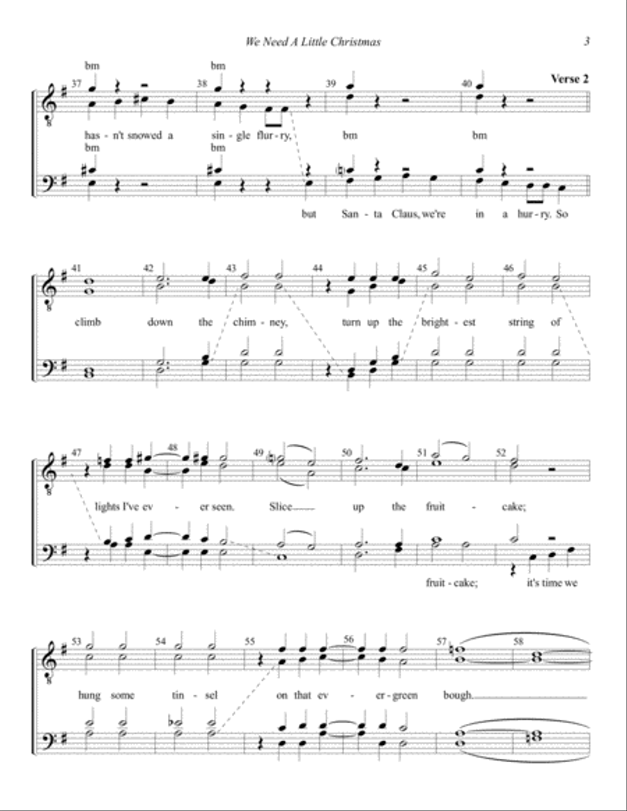 We Need A Little Christmas TTBB scores gallery preview page 3