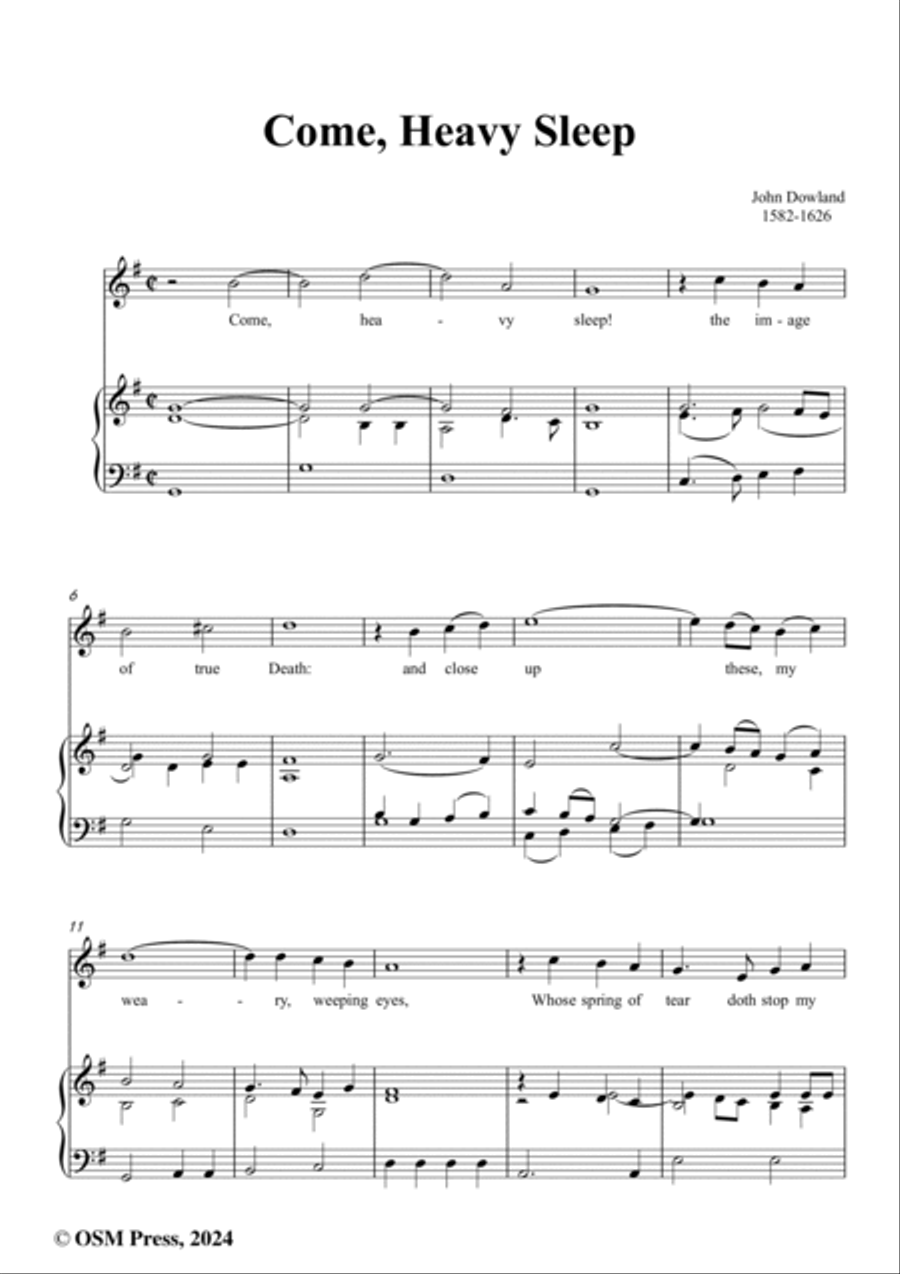 J. Dowland-Come,Heavy Sleep,in G Major Voice scores gallery preview page 2