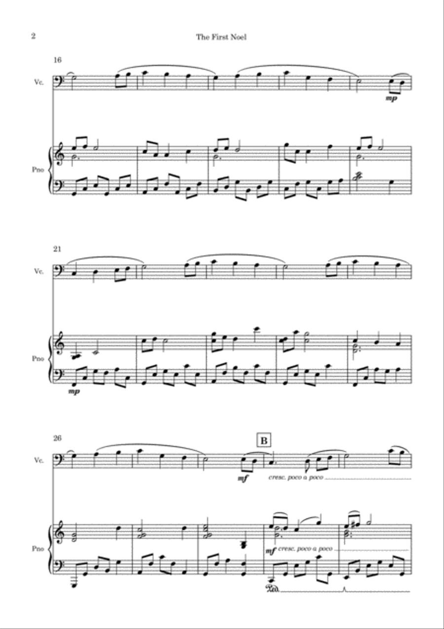 The First Noel (O Primeiro Natal) - Piano and Violoncello String Duet scores gallery preview page 3
