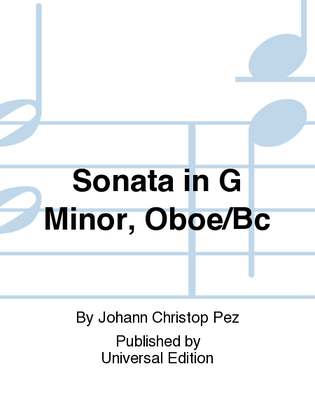 Book cover for Sonata In G Minor, Oboe/Bc
