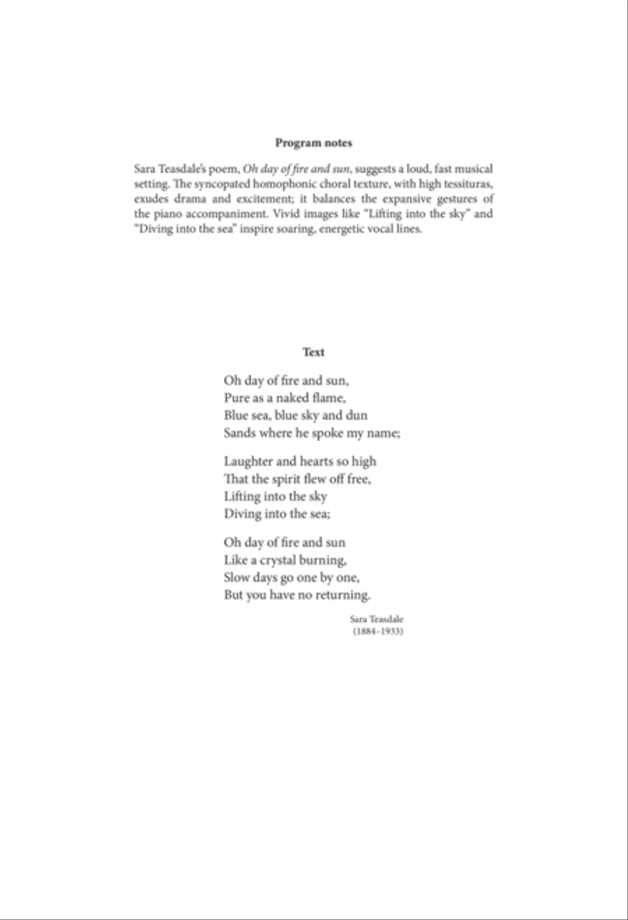 Oh day of fire and sun Oh day of fire and sun SSA scores gallery preview page 2