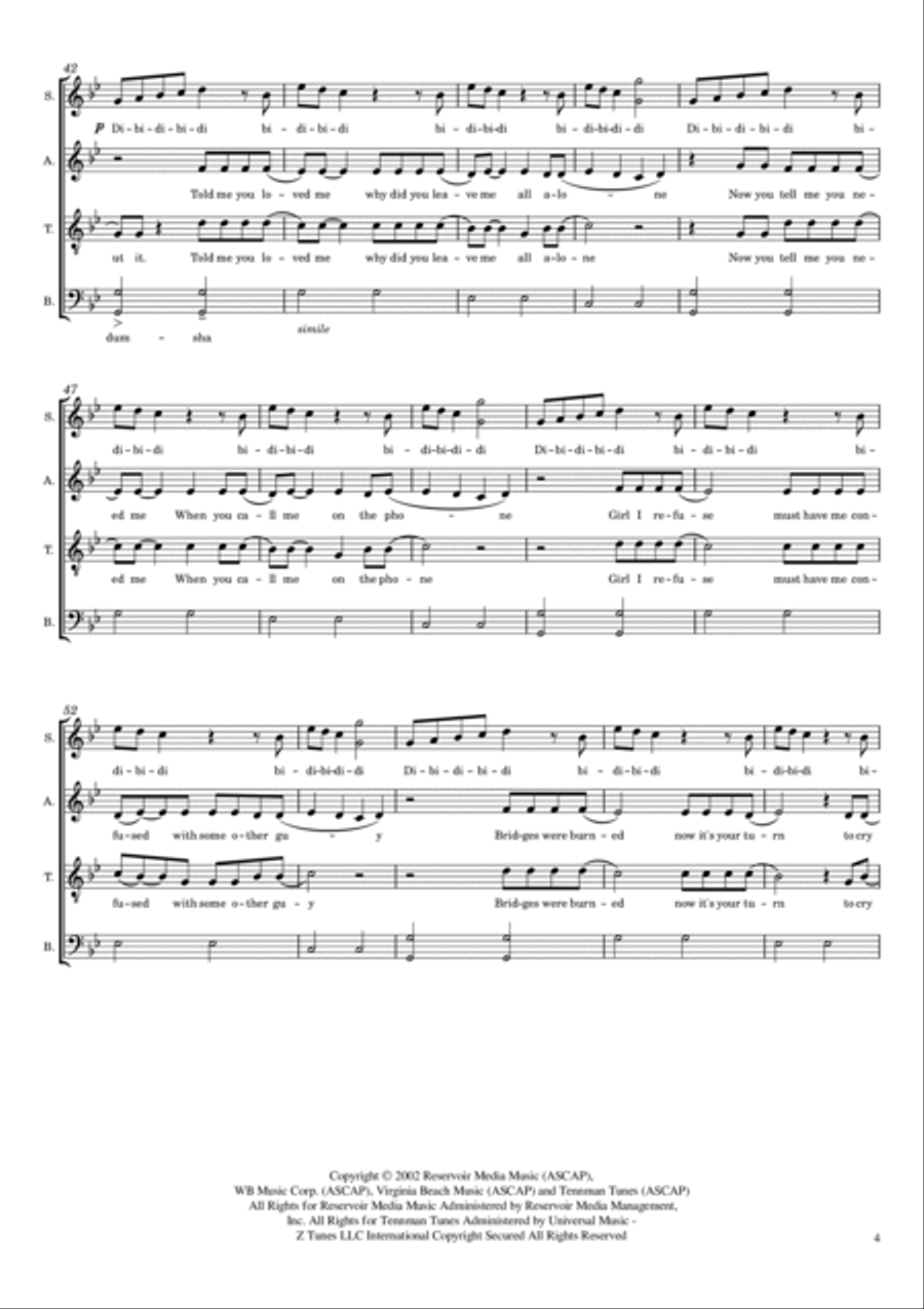 Cry Me A River 4-Part scores gallery preview page 4