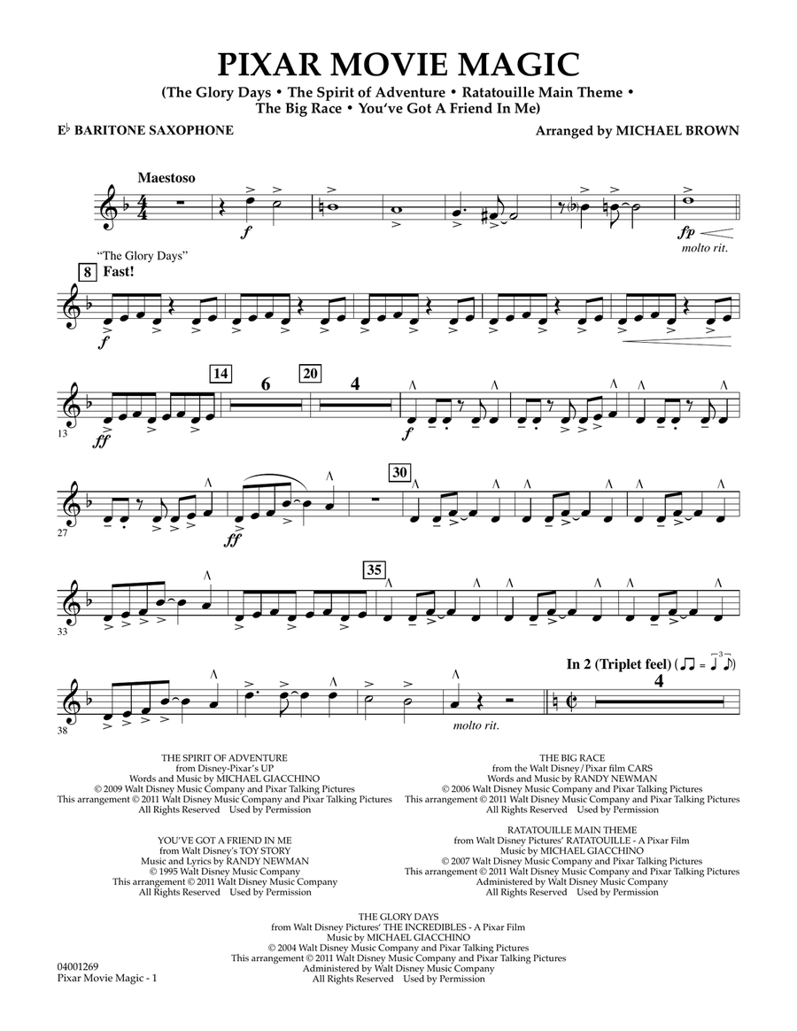 Pixar Movie Magic - Eb Baritone Saxophone