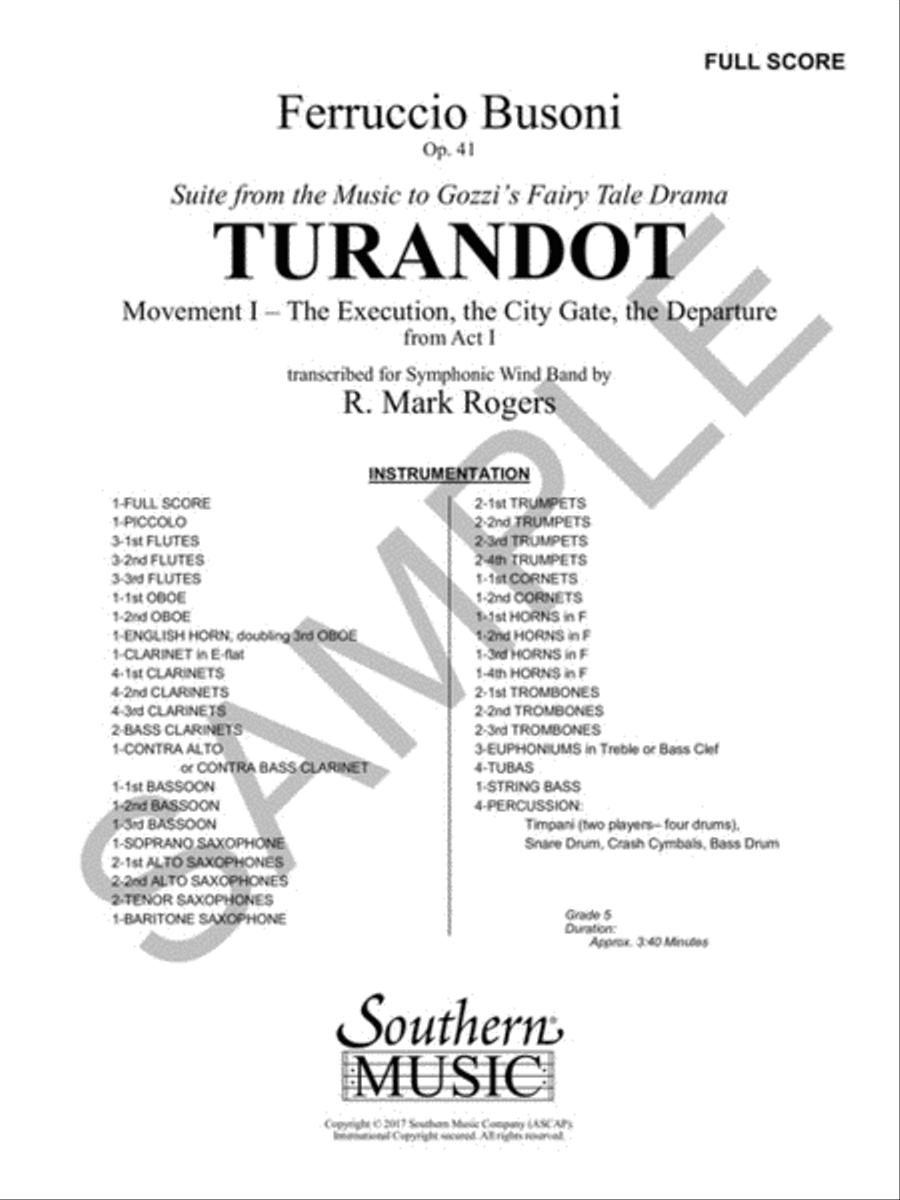 Turandot Concert Band scores gallery preview page 2