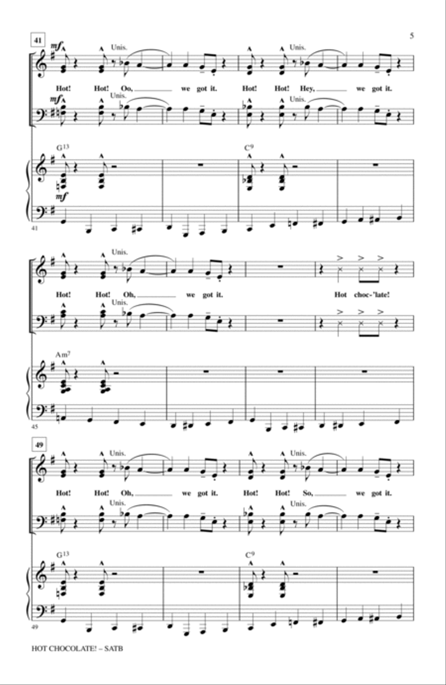 Hot Chocolate (from Polar Express) 4-Part scores gallery preview page 4