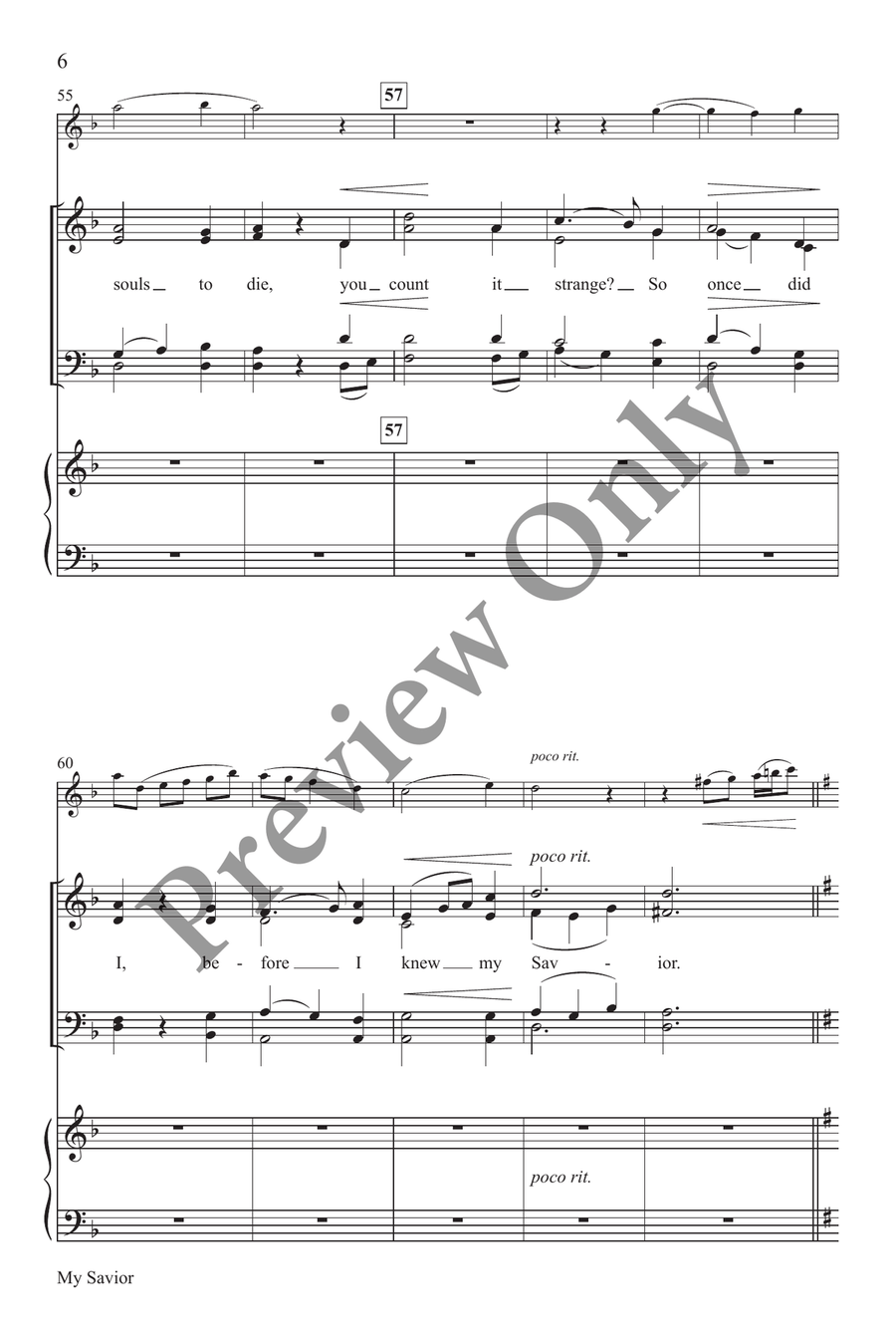 My Savior 4-Part scores gallery preview page 6