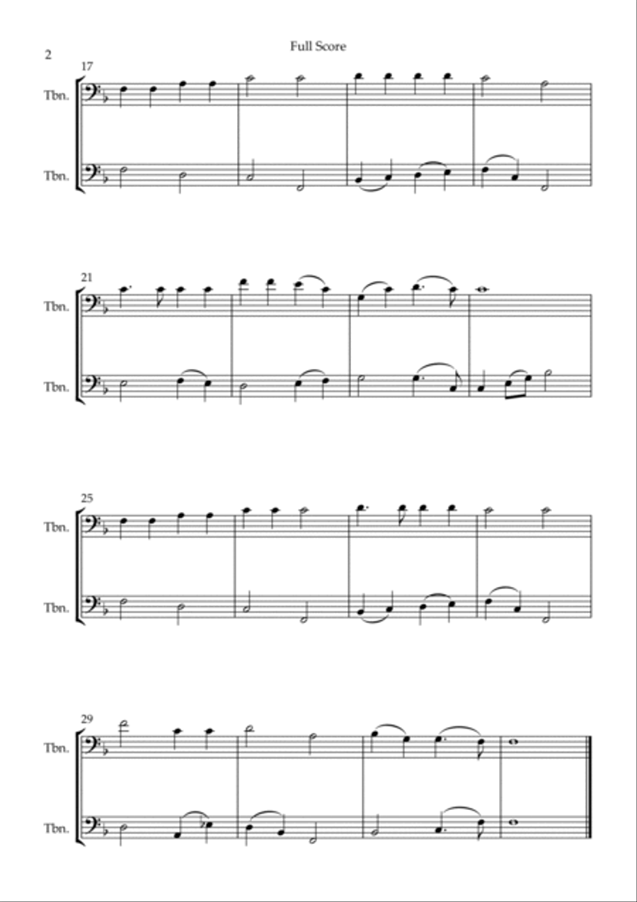 Holy, Holy, Holy (Traditional Christian Song) for Trombone Duo Trombone Duet scores gallery preview page 2