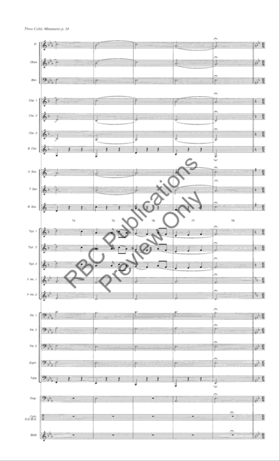 Three Celtic Miniatures (Score) Concert Band scores gallery preview page 17