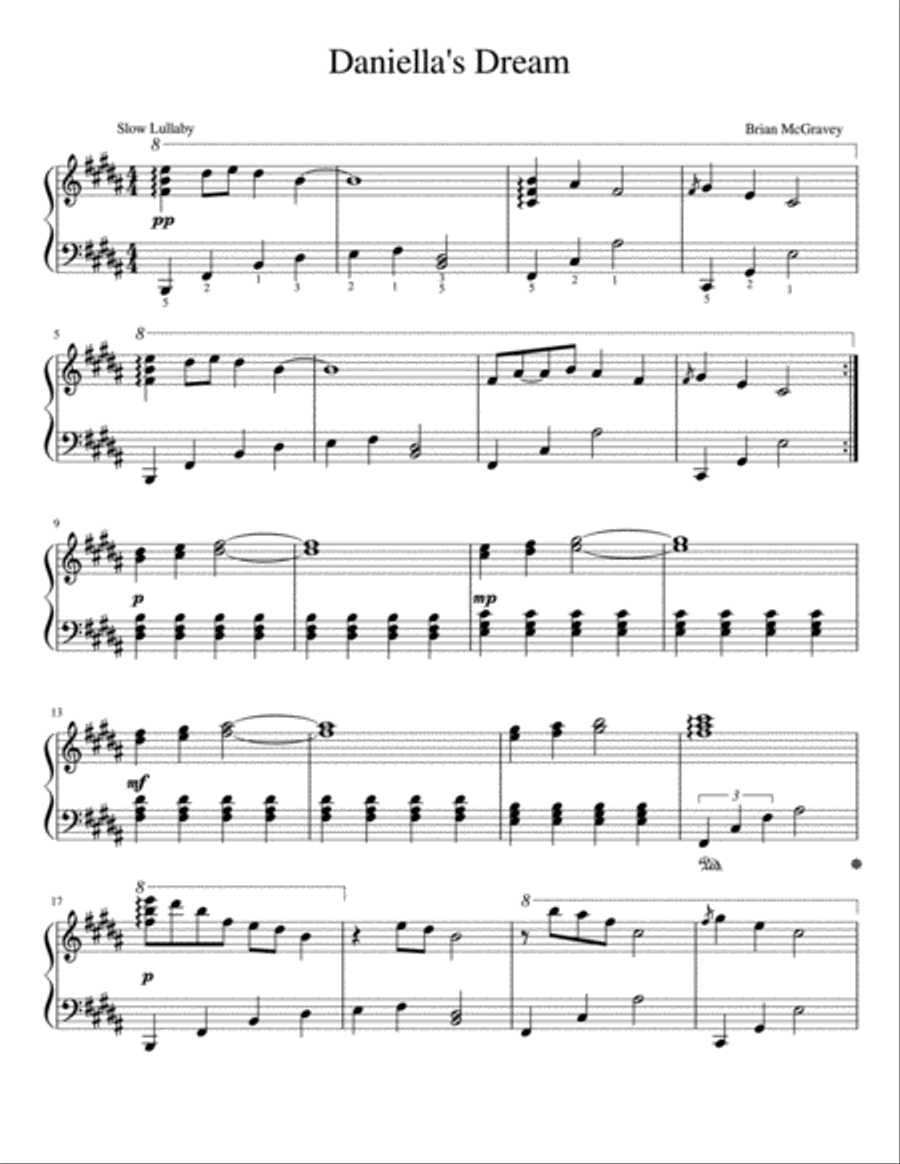 Daniella's Dream Daniella's Dream Piano Solo scores gallery preview page 1