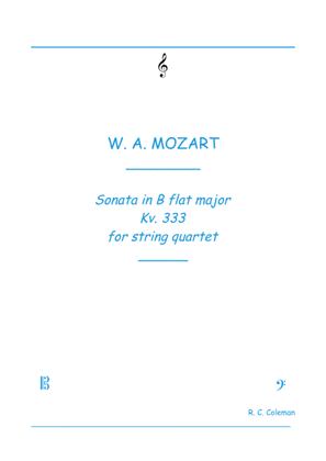 Book cover for Mozart Sonata kv. 333 for String quartet