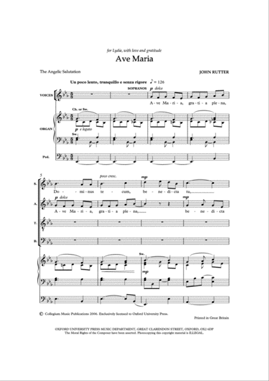 Ave Maria Ave Maria 4-Part scores gallery preview page 2