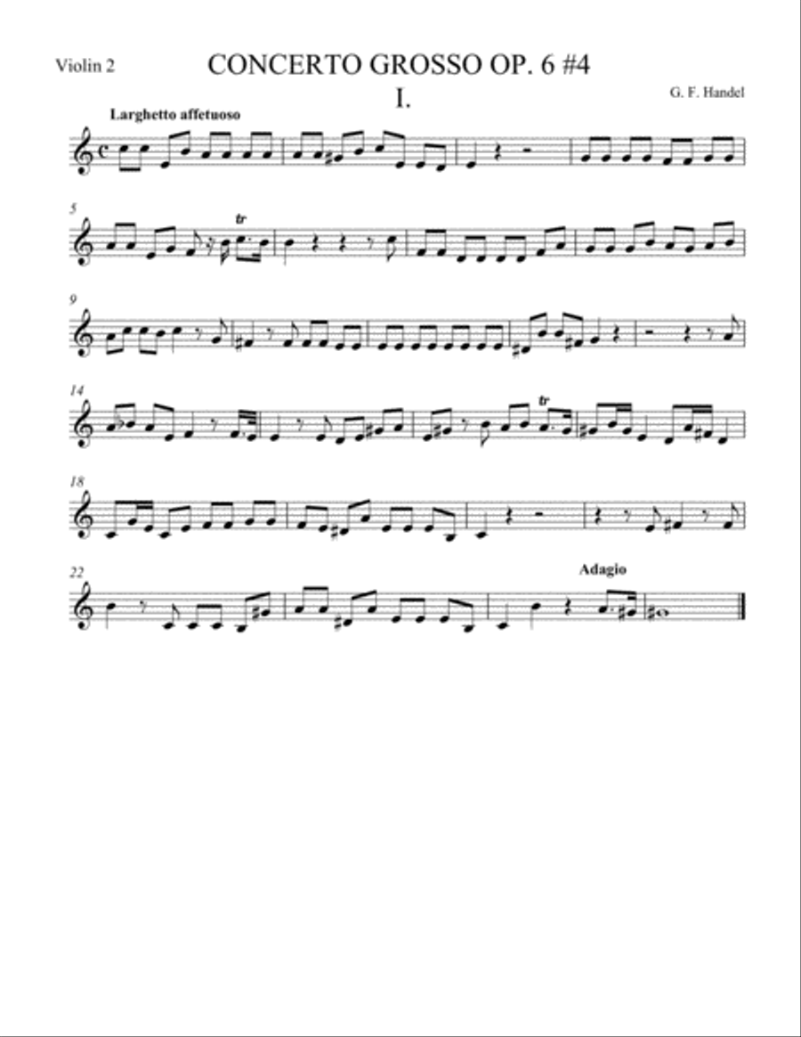 Concerto Grosso Op. 6 #4 Movement I String Orchestra scores gallery preview page 3