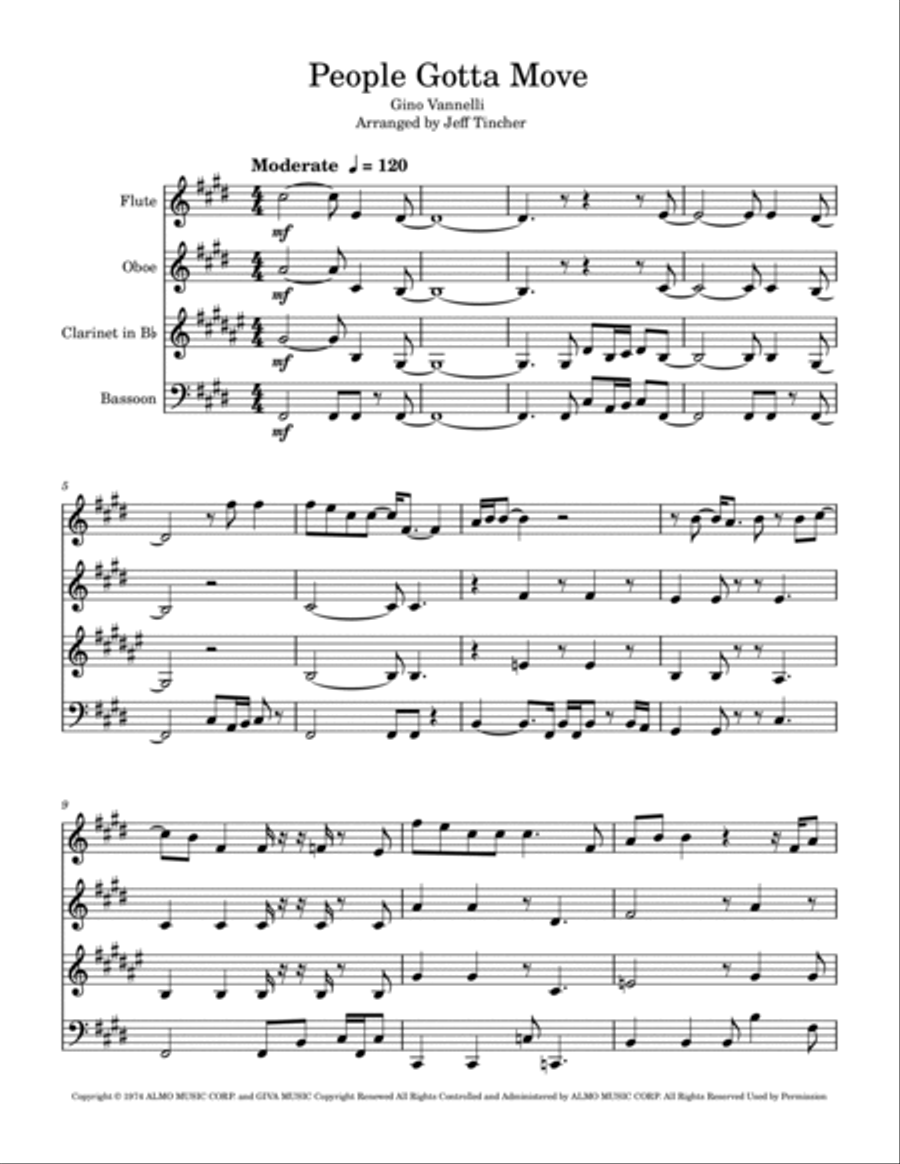 People Gotta Move People Gotta Move Woodwind Quintet scores gallery preview page 2