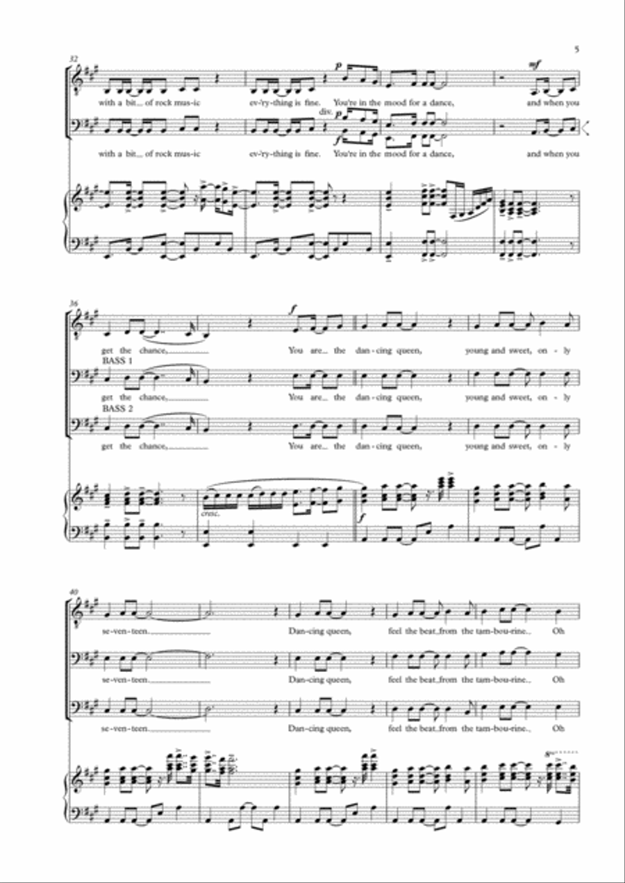 Dancing Queen Dancing Queen TTBB scores gallery preview page 5