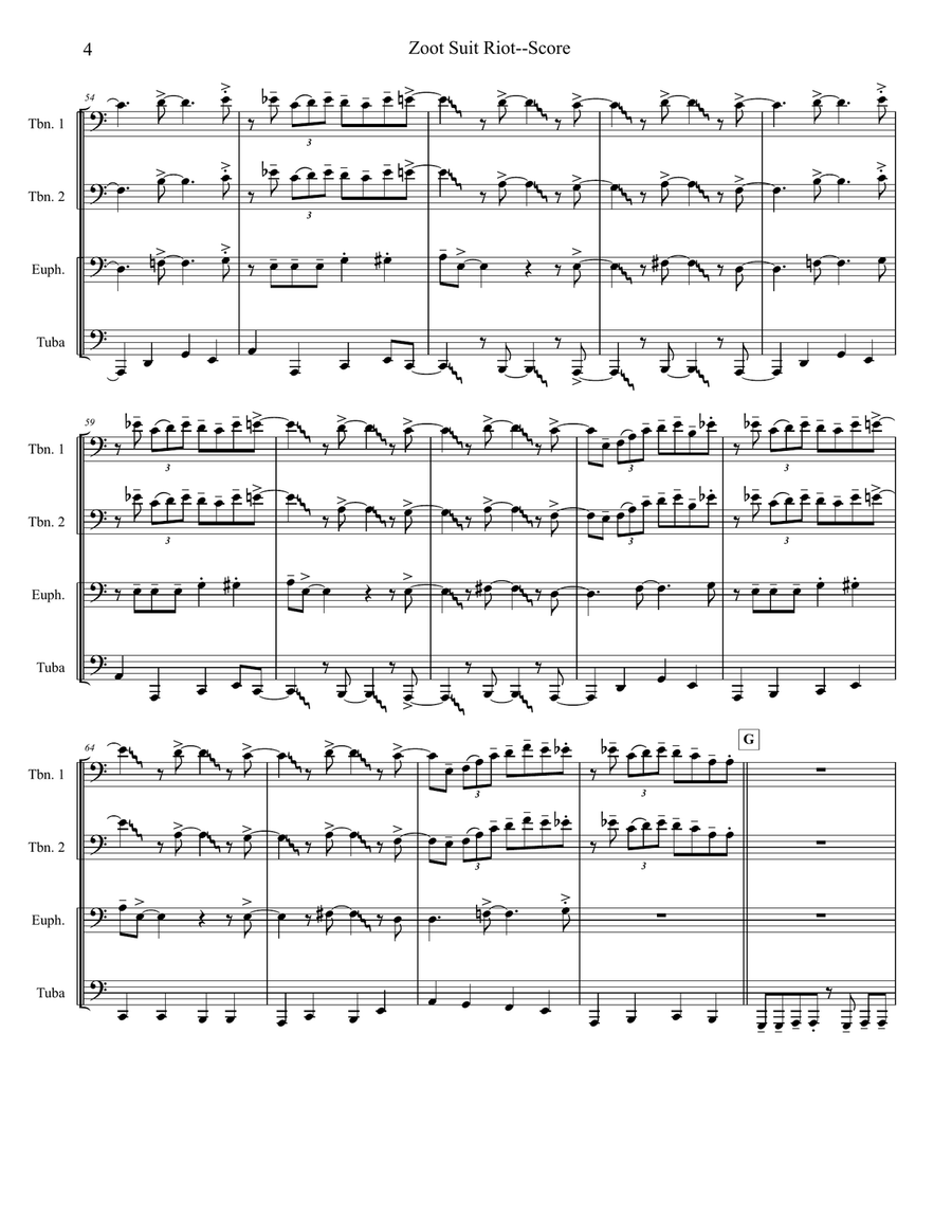 Zoot Suit Riot Zoot Suit Riot Brass Ensemble scores gallery preview page 4