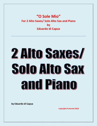 Book cover for O Sole Mio - 2 Alto Saxophones and Piano