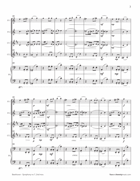 Allegretto, second movement, from Symphony no 7 image number null