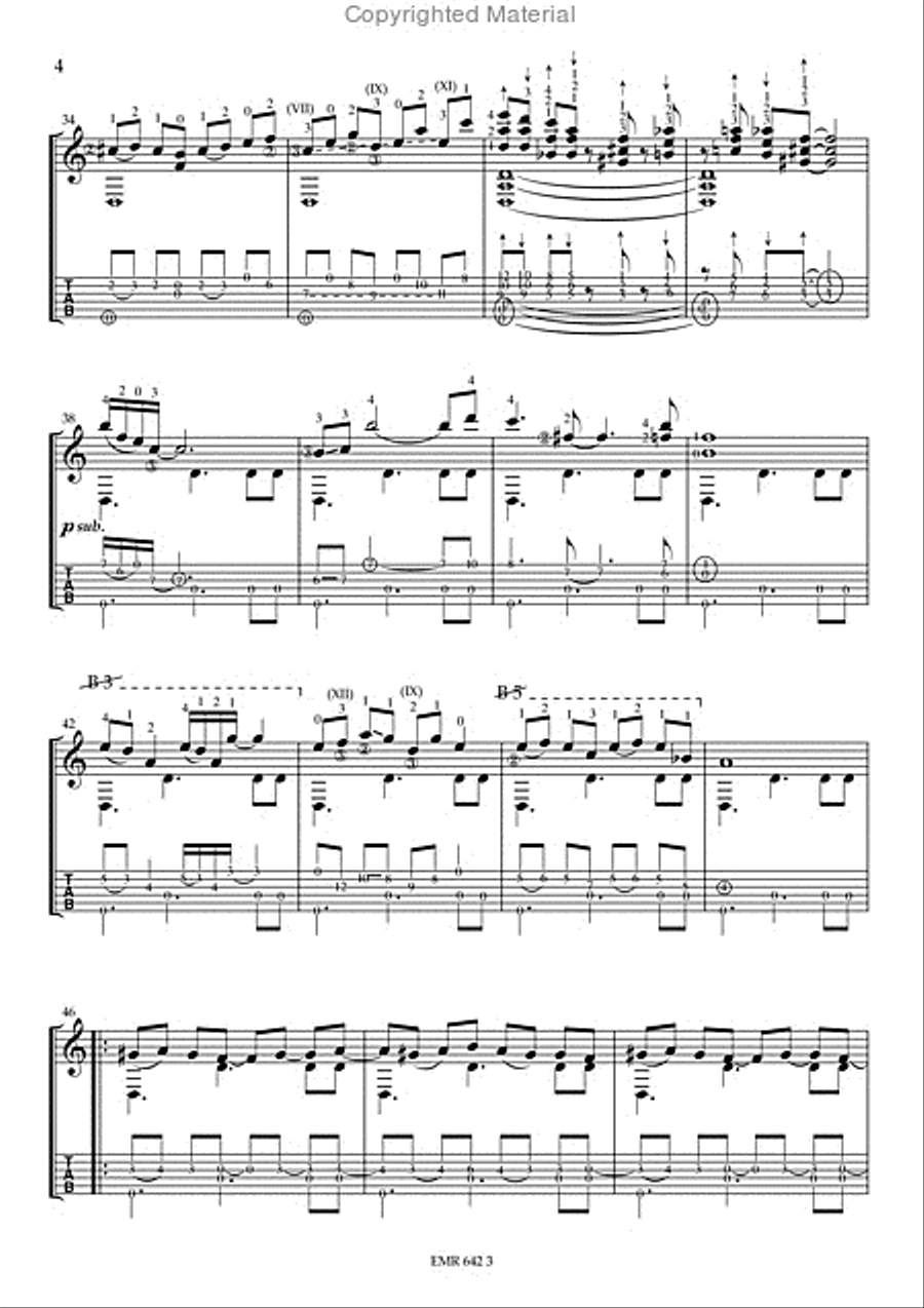 Le cri des moustiques a chaque fois que tombe une fleur de chevrefeuille (avec tablature) Guitar Tablature scores gallery preview page 4