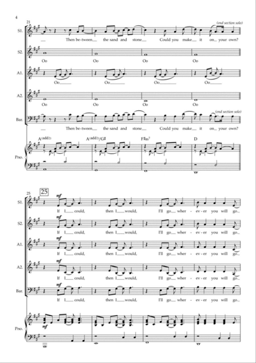 Wherever You Will Go Wherever You Will Go 3-Part scores gallery preview page 4